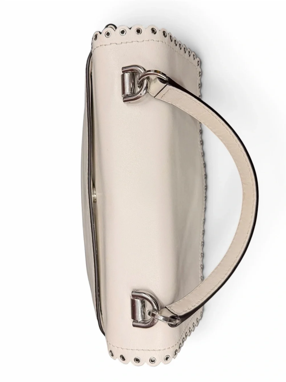 Michael Kors White Leather Ava Top-Handle Crossbody Satchel Bag Medium EUC